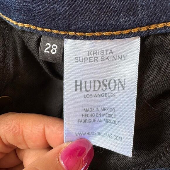 Hudson Women's Krista Low-Rise Skinny Jeans 29 Waist Dark Wash Blue Denim - Picture 6 of 6